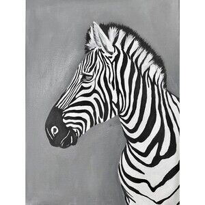 Original Zebra Painting 12x16 by OKSANA HARRIS Animal Wall Art Safari Artwork